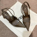 Brown Pointy Heels (Size 39)